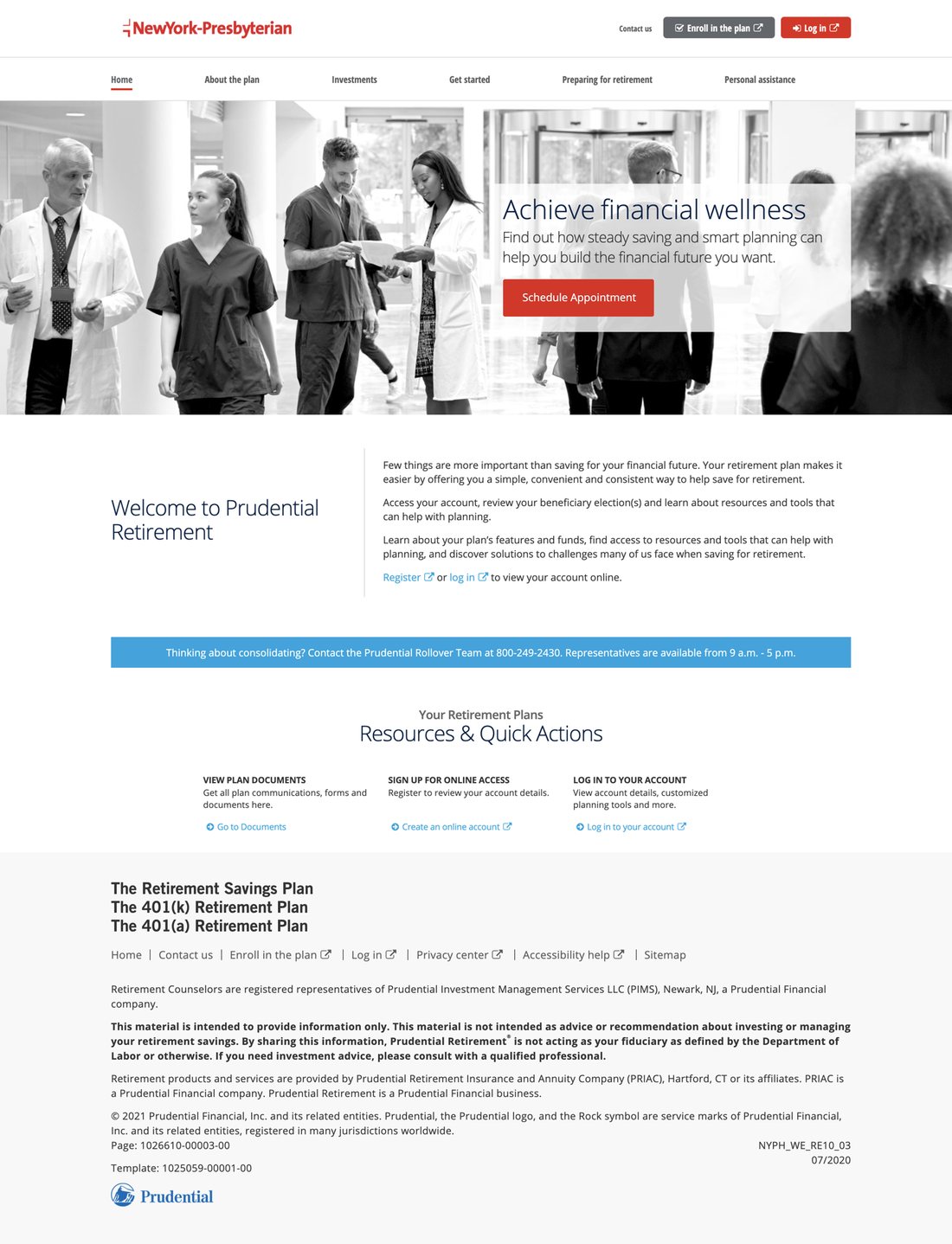 NewYork-Presbyterian retirement experience home page